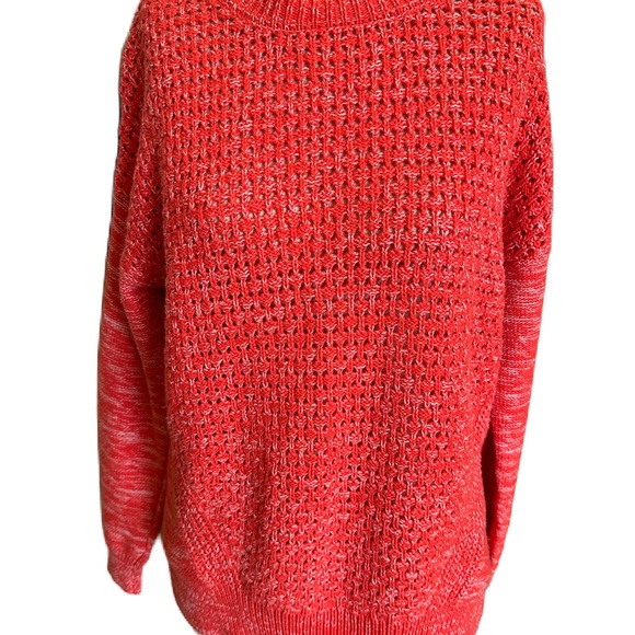Stylus Orange and White Long Sleeve Crew Neck Women’s Sweater. Size Large - Picture 1 of 8